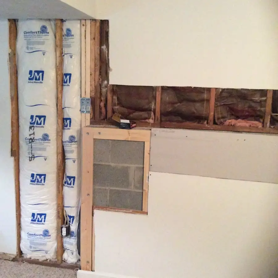 Wall insulation replacement during Contents Cleaning & Restoration in Tolland